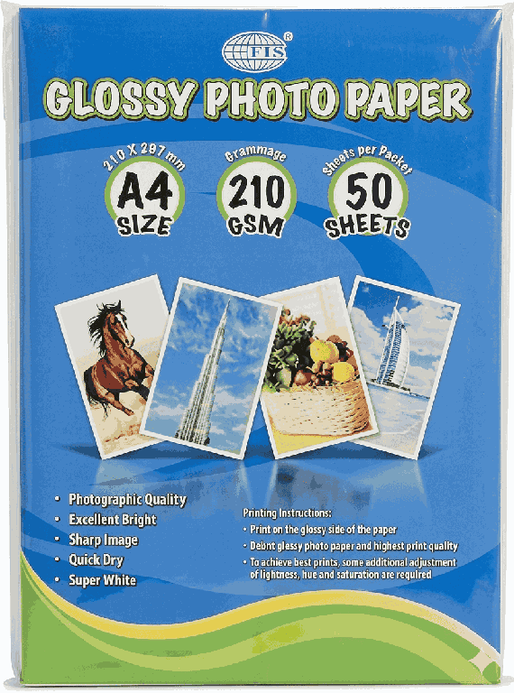FIS PHOTO GLOSSY PAPER A4 220GSM 1X50 SHEETS